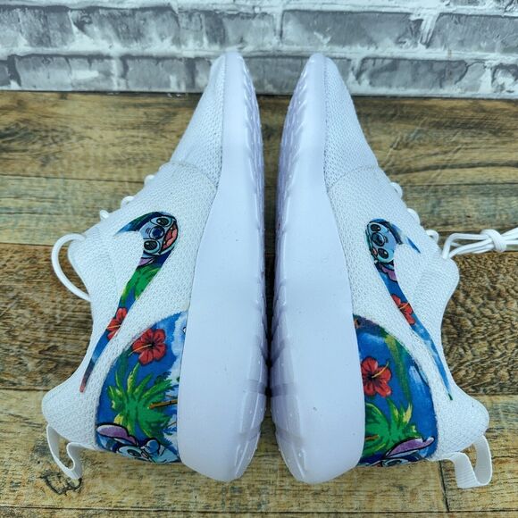 Nike Roshe One Triple White Lilo Stich Custom 511881-112 Mens Size 8 New - Picture 7 of 8